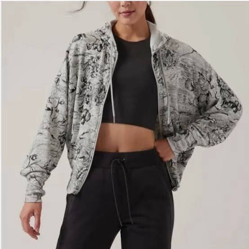 Athleta NWT Eden Floral Balance Sweatshirt Hoodie Printed Full-Zip Women's Sz 3X